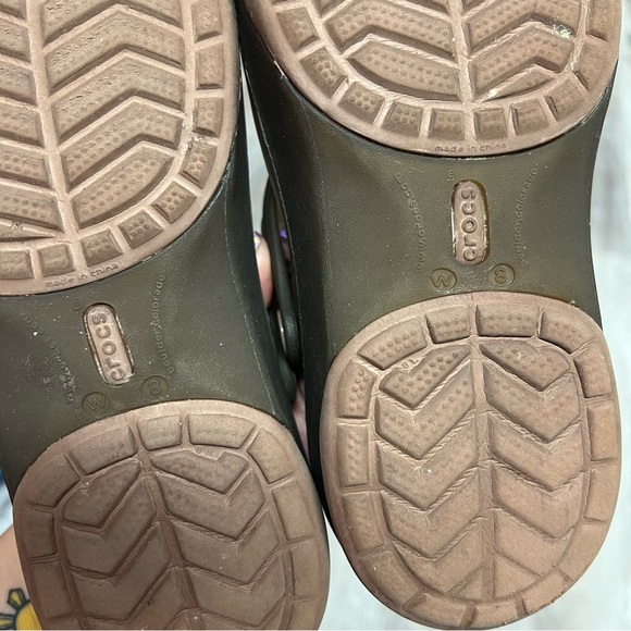 Crocs Sandals Clogs Womens Size 8 Carlie Mary Jane T Strap Translucent Green - Picture 3 of 8